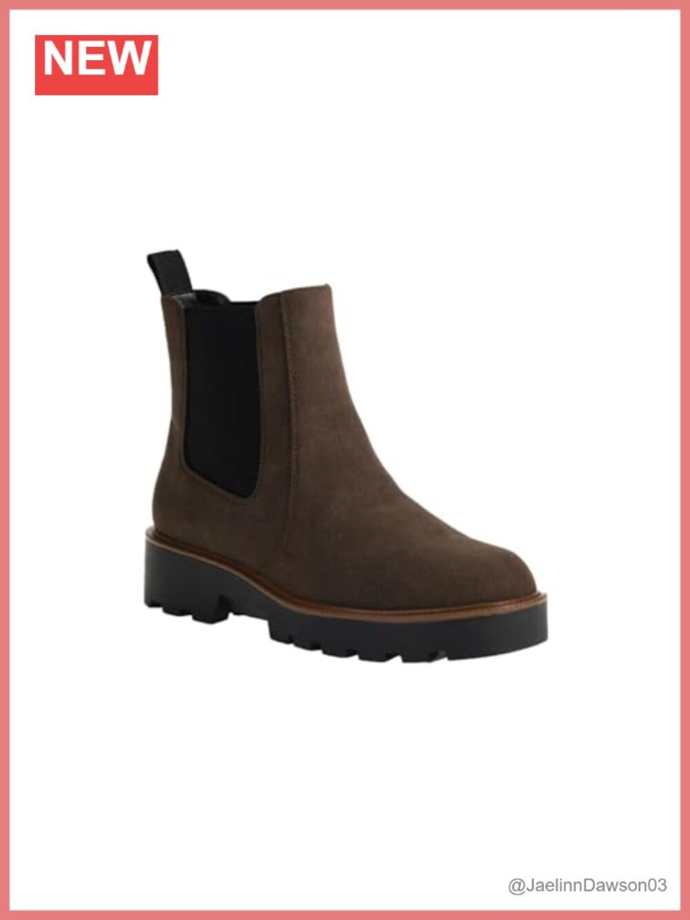 Faux Suede Chelsea Ankle Boots Pull-On Block Heel